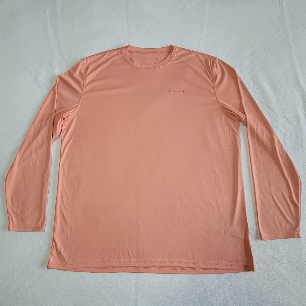 Reel Life Performance Shirt Coral Men's XL Fishing Graphic Crab Long Sleeve Tee